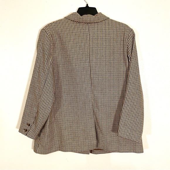 Old Navy Blazer Double Breasted Houndstooth Brown Multi Academia Work Sz 2X NEW - Picture 2 of 7